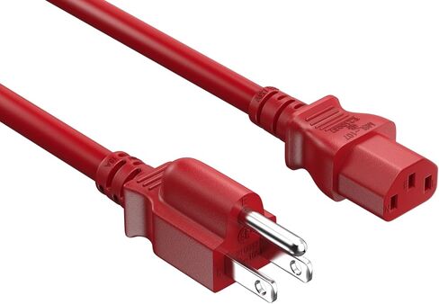CableLeader 1.5ft 18 AWG سلك طاقة عالمي IEC320 C13 إلى NEMA 5-15P، سلك طاقة تمديد، متوافق مع أجهزة الكمبيوتر والشاشات والطابعات وأجهزة التلفزيون، أسود in Saudi Arabia