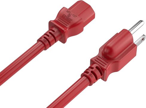 CableLeader 1.5ft 18 AWG سلك طاقة عالمي IEC320 C13 إلى NEMA 5-15P، سلك طاقة تمديد، متوافق مع أجهزة الكمبيوتر والشاشات والطابعات وأجهزة التلفزيون، أسود in Saudi Arabia