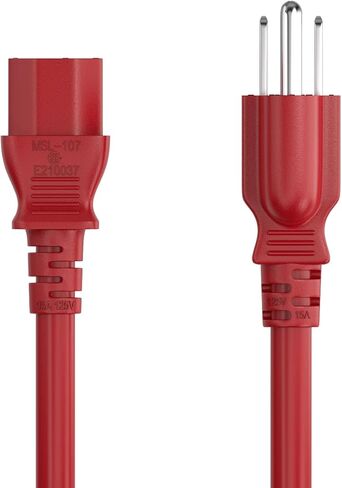 CableLeader 1.5ft 18 AWG سلك طاقة عالمي IEC320 C13 إلى NEMA 5-15P، سلك طاقة تمديد، متوافق مع أجهزة الكمبيوتر والشاشات والطابعات وأجهزة التلفزيون، أسود in Saudi Arabia