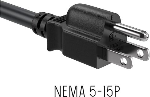 CableLeader 1.5ft 18 AWG سلك طاقة عالمي IEC320 C13 إلى NEMA 5-15P، سلك طاقة تمديد، متوافق مع أجهزة الكمبيوتر والشاشات والطابعات وأجهزة التلفزيون، أسود in Saudi Arabia