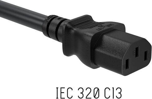 CableLeader 1.5ft 18 AWG سلك طاقة عالمي IEC320 C13 إلى NEMA 5-15P، سلك طاقة تمديد، متوافق مع أجهزة الكمبيوتر والشاشات والطابعات وأجهزة التلفزيون، أسود in Saudi Arabia