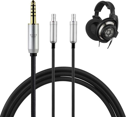 okcsc HD800s Headphone Cable, for Sennheiser Earbuds, PVC Nyllon Braided Wire Conductor OFC Cable, for Sennheiser Dharma HD800s HD820 HD800 D1000 4.4mm Plug 6.56FT in Saudi Arabia