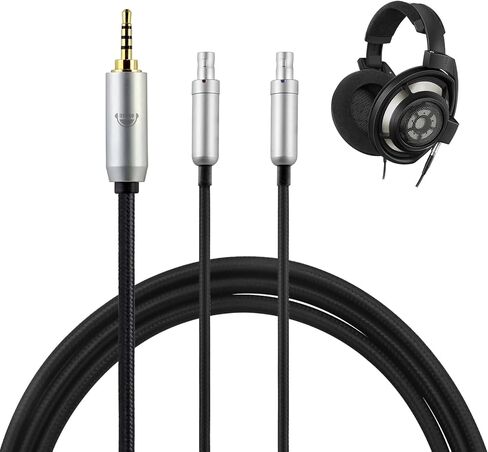 okcsc HD800s Headphone Cable, for Sennheiser Earbuds, PVC Nyllon Braided Wire Conductor OFC Cable, for Sennheiser Dharma HD800s HD820 HD800 D1000 4.4mm Plug 6.56FT in Saudi Arabia