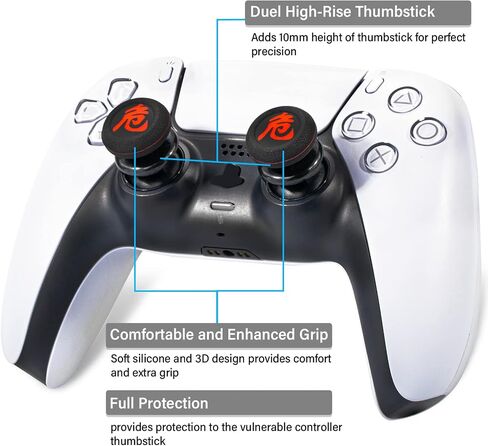 FPS Thumbstick Extender & Printing Rubber Silicone Grip Cover 2 Sets for PS5 Dualsenese & PS4 Controller (Danger of Kanji) in Saudi Arabia