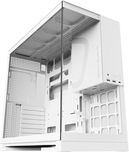 Geometric Future M5 Tempered Glass Mid Tower, E-ATX/ATX Gaming Case, 1.2mm Steel, Type C, Toolless Panels, Support 420/360 Radiator, ARGB PWM 140m Fan x 5 Pre-Installed, Black/Grey, GEO-M5F-BG in Saudi Arabia