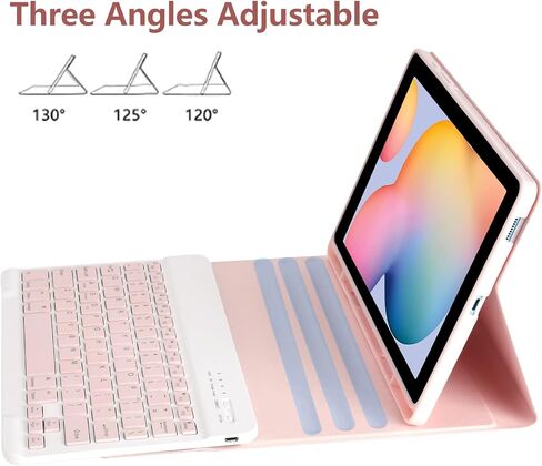 Keyboard Case for Samsung Galaxy Tab S6 Lite 10.4 Inch 2022/2020, Galaxy Tab S6 Lite SM-P610/P613/P615/P619 Tablet Cover Case with Detachable Wireless Keyboard S Pen Holder, Pink in Kuwait