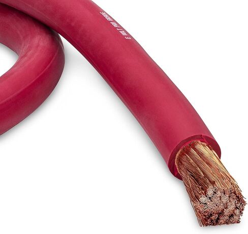 E-VOLT Professional Grade Annealed Copper EPDM Welding Lead and Car Battery Cable | Made in USA ((4/0) 0000 AWG, Combo Pack (10 FT Black + 10 FT RED)) in Saudi Arabia