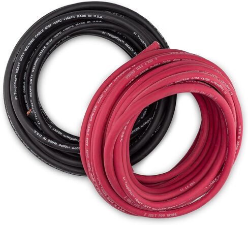 E-VOLT Professional Grade Annealed Copper EPDM Welding Lead and Car Battery Cable | Made in USA ((4/0) 0000 AWG, Combo Pack (10 FT Black + 10 FT RED)) in Saudi Arabia