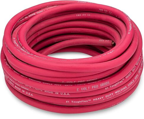 E-VOLT Professional Grade Annealed Copper EPDM Welding Lead and Car Battery Cable | Made in USA ((4/0) 0000 AWG, Combo Pack (10 FT Black + 10 FT RED)) in Saudi Arabia