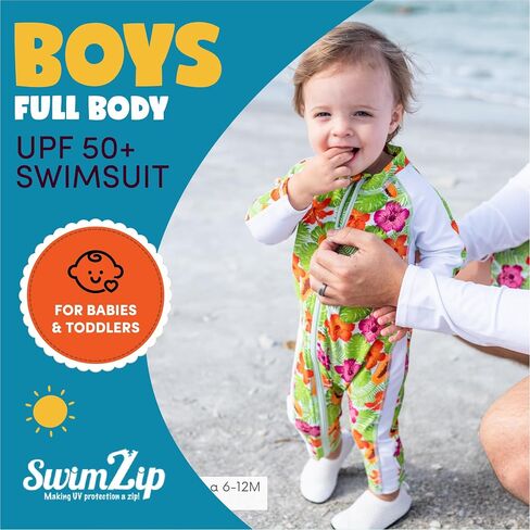 SwimZip Girls' Long-Sleeve UPF 50+ Swimsuit for Baby, Toddler, & Little Girls in Saudi Arabia