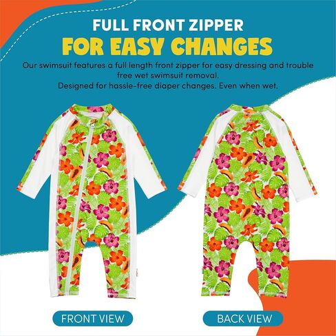 SwimZip Girls' Long-Sleeve UPF 50+ Swimsuit for Baby, Toddler, & Little Girls in Saudi Arabia