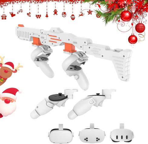 Tyasoleil VR Handle Accessories for Meta Quest 2 & 3, Humanized Weighted Stock for Oculus Quest 3S, Enhance Control Feel, Realistic FPS Gaming Experience, Orange in Kuwait