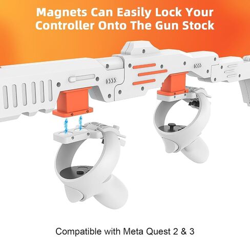 Tyasoleil VR Handle Accessories for Meta Quest 2 & 3, Humanized Weighted Stock for Oculus Quest 3S, Enhance Control Feel, Realistic FPS Gaming Experience, Orange in Kuwait