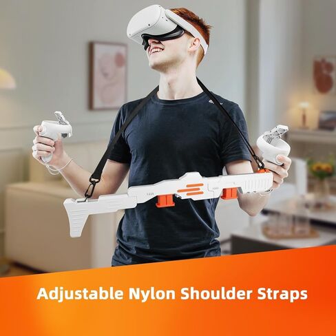 Tyasoleil VR Handle Accessories for Meta Quest 2 & 3, Humanized Weighted Stock for Oculus Quest 3S, Enhance Control Feel, Realistic FPS Gaming Experience, Orange in Kuwait