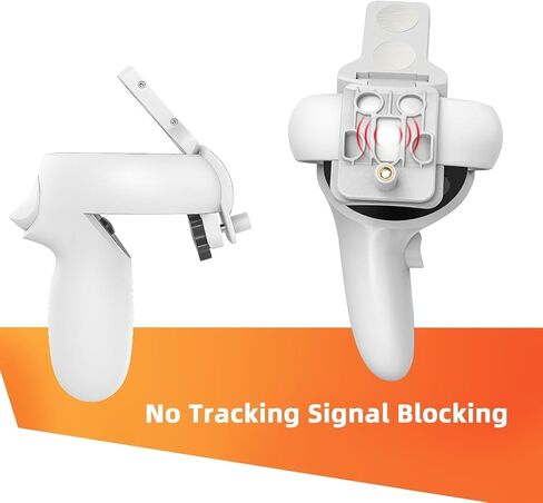 Tyasoleil VR Handle Accessories for Meta Quest 2 & 3, Humanized Weighted Stock for Oculus Quest 3S, Enhance Control Feel, Realistic FPS Gaming Experience, Orange in Kuwait