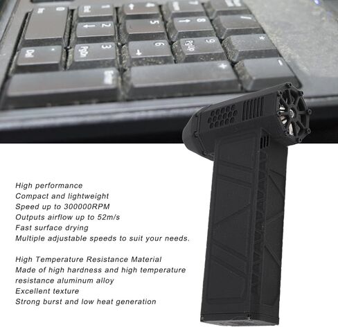 Jet Blower, 300000RPM Portable Type C Fast Charging Electric, Speed Adjustable, 16000mAh Battery, for Car Computer Keyboard Outdoor in Saudi Arabia