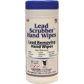Birchwood Casey Lead Scrubber Hand Wipes, 40 Effective Pre-Moistened 8" x 6" Cleaning Towelettes for Quick Lead & Metals Removing