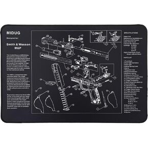 Gun Cleaning Mat Anti-Slip Rubber Pistol Cleaning Pad Gun Maintenance Mat for Handgun 1911/GLOCK/M&P/Remington 870