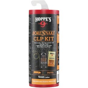 Hoppes Boresnake CLP Cleaning Kit for 9mm Pistol, Gun Snake for Gun Cleaning Kit