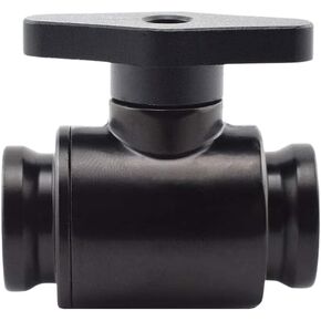Dracaena.io G1/4'' Internal Thread Water Cooling Valve, Brass Body Valve with Aluminium Handle, Pumping Fittings for PC, Shut Off Valve with Full Water Flow, (Black, 2)