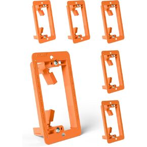 Low Voltage Mounting Bracket 1 Gang for Ethernet Wall Plate, Low Voltage Box for Telephone Cord, Network Cable, Hdmi Cable, Coax Cable, and Speaker Wire, 6 Pack