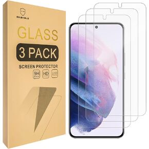 Mr.Shield [3-Pack] مصمم لهاتف Samsung Galaxy S22 5G [متوافق مع فتح بصمة الإصبع] [زجاج مقسى] [زجاج ياباني بصلابة 9H] واقي شاشة