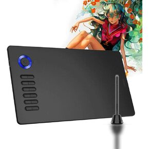 Digital Drawing Tablet VEIKK A15Pro Graphics Pen Tablet 10 x 6 Inch Graphics Tablet with 12 Shortcut Keys and 1 Quick Dial,Supports Tilt Function,for MAC/Win/Linux/Android OS (Blue)