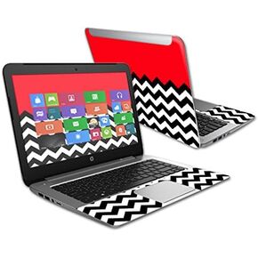 MightySkins Skin Compatible with HP Stream 14" (2015) Laptop Cover wrap Sticker Skins Red Chevron