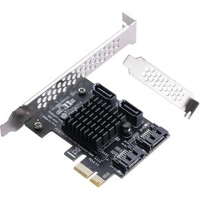 PCIe SATA Card 4 Ports,SATA III 6 Gbps Controller Expansion Card, ASM1064/SATA 3.0 Non-Raid,with Low Profile Bracket