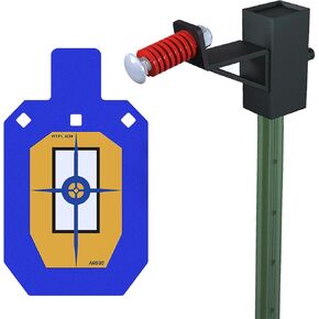 Atflbox AR500 Steel Target for Shooting, 1/2 inch Thick Metal Target with T-Post Target Hanger, High Caliber Torso Silhouette Metal Target for Precision Shooting