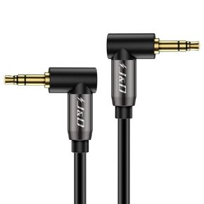 J&D Gold Plated 3.5mm Stereo Audio Aux Cable 90 Degree Right Angle Compatible for Galaxy, Speakers and All Other Devices, 15 Feet