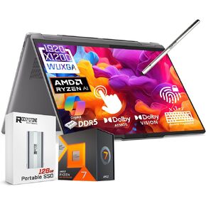 Lenovo Yoga 7 2-in-1 AI Laptop, 14" 1920x1200 Touchscreen, AMD Ryzen 7 8840HS(>i7-12700H, 5.10 GHz), Copilot, Backlit Keyboard, Fingerprint, Windows 11 Home, Gray(16GB 6400 MHz DDR5 RAM | 1TB SSD)