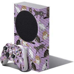 MightySkins Carbon Fiber Skin Compatible with Xbox Series S Bundle - Cat Chaos | Protective, Durable Textured Carbon Fiber Finish | Easy to Apply and Change Styles | Made in The USA