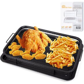 19.1 x 12.8 Inch Air Fryer Basket for Oven Stainless Steel, Air Fryer Accessories Oven Rack and Tray, Bakeware Sets Oven Rack Set, Nonstick Bacon Cooker Broiler Pan for Oven, Silver