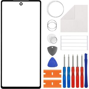 [New] Duotipa Original Front Glass Panel Replacement for Google Pixel 6-6.4 inch, Front Glass Screen Replacement with OCA Repair Tools Kit-No LCD Screen and Touch Digitizer