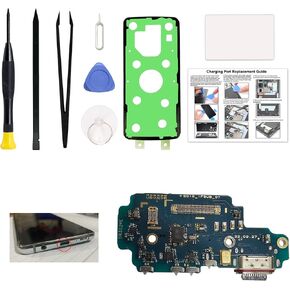 Charging Port Replacement Kit Compatible with Galaxy S23 Ultra US Version, Dock Board USB-C Connector Only for S23 Ultra SM-S918U, SM-S918U1, SM-S918W, with Instruction Manual, Toolkit
