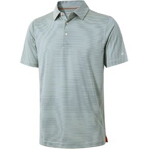 Mens Golf Shirt Moisture Wicking Dry Fit Performance Sport Short Sleeve Striped Golf Polo Shirts for Men