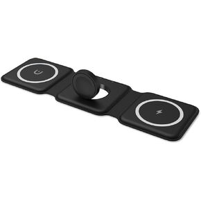 Criacr 3 in 1 Foldable Wireless Charger, Magnetic 3 in 1 Charging Station for Apple Multiple Devices, Travel Wireless Charger for iPhone 15/14/13/12, AirPods 3/2/Pro, iWatch (Adapter NOT Included)