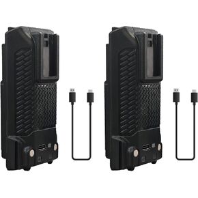 2 Pack UV-K6 Battery 2600mAh Enlarge Capacity USB-C Charging DC7.4V Two Way Radio UV-K5 8 Battery for UV-K5 Radio UV-K6 Acessories with Cables