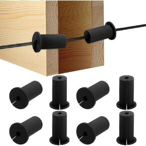 8-Pack Cable Routing Kit, for 1 Inch Wall Hole Silicone Feed Through Wall Grommet Cable Punch Grommet Wall Hole Cover Bushing for Ethernet Cable [52mm Length, Black]
