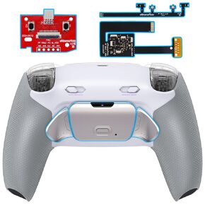 eXtremeRate RISE Plus MAX RMB Back Paddles Kit with Clicky Trigger Stops & Rubberized Grip for PS5 Controller BDM-010 020, Remappable Real Metal Back Buttons Kit for PS5 Controller – Black
