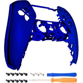eXtremeRate Chrome Gold Glossy DIY Accessories Replacement Front Shell Compatible with ps5 Controller, Custom Faceplate Compatible with ps5 Controller - Touchpad NOT Included