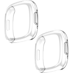 Screen Protector Case for Fitbit Sense 2/Fitbit Versa 4 Smartwatch, [4-Pack] Anti-Scratch TPU Plated Bumper Full Face Cover Accessories for Fitbit Versa 4/Fitbit Sense 2
