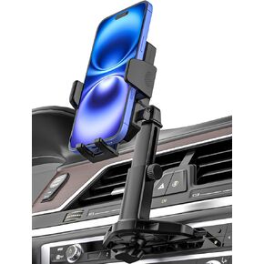 CD Phone Holder for Car, [Telescopic Arm] CD Slot Phone Mount, 360° CD Player Phone Holder for Car, CD Slot Mount for iPhone 16/15/14 Pro Max, Galaxy S22, All 4-7" Smartphones