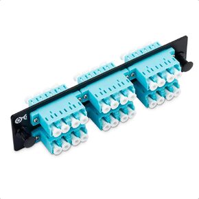 Cable Matters 24 Fibers LC to LC OM3/OM4 Multimode Fiber Patch Panel with 6 x LC/LC UPC Quad Fiber Optic Adapters - LGX Compatible