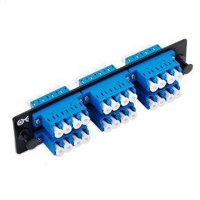Cable Matters 24 Fibers LC to LC OS2 Single Mode Fiber Patch Panel with 6 x LC/LC UPC Quad Fiber Optic Adapters - LGX Compatible