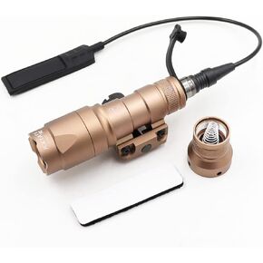 Tactical Picatinny Flashlight M300A Mini Light LED Whitelight with Strobe Weapon Light with Pressure Switch Tactical Flashlight 400 Lumens, Black