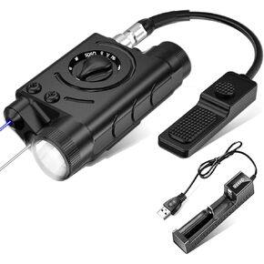 Multi-Function 1000 Lumens Tactical Flashlight and Green/IR Laser Sight Combo, Weapon Light&Laser Sight Combo with 9-inch Remote Pressure Tapeswitch Compatible with M-Lok and Picatinny Rails