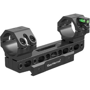 WestHunter Optics 100 MOA Precision Picatinny Scope Mount - 30mm 34mm Offset Cantilever Riflescope Mount with Bubble Level & 1-inch Adapter | Adjustable Height, Length, and Angle