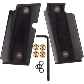 Cool Hand High Polished Wood Grips Compatible Replacement for Sig Sauer P238, Gold Gun Grips Screws Included, Without Ambi Safety Cut, 3/20" Thin